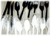 Goldmax Silver Series Heavy Weight Polystyrene Black Medium Individually Wrapped Fork, 13 x 9.5 x 9.5 inch -- 1000 per case.