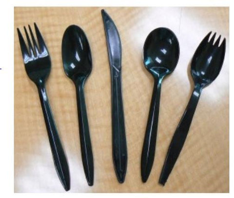 Goldmax Polypropylene Black Medium Weight Soup Spoon -- 1000 per case.