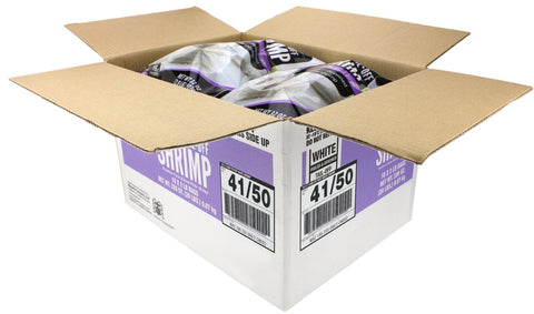 Seamazz 41/50 Peeled and Deveined Tail Off Raw White Shrimp, 2 Pound -- 10 per case.