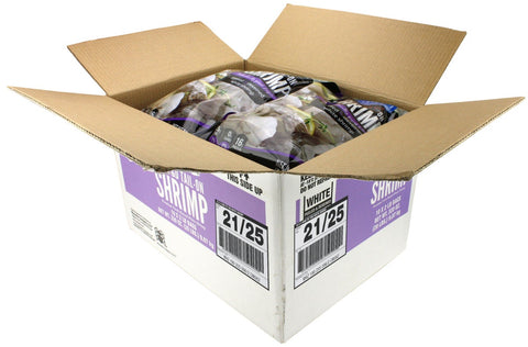 Seamazz 21/25 Peeled and Deveined Tail On Raw White Shrimp, 2 Pound -- 10 per case.