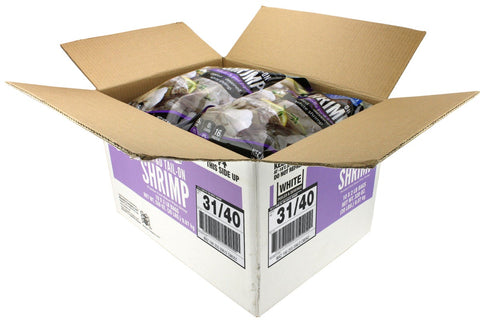 Seamazz 31/40 Peeled and Deveined Tail On Raw White Shrimp, 2 Pound -- 10 per case.