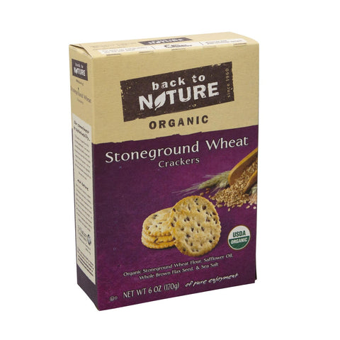 Back To Nature Organic Stoneground Wheat Crackers - 6 oz. box, 6 per case