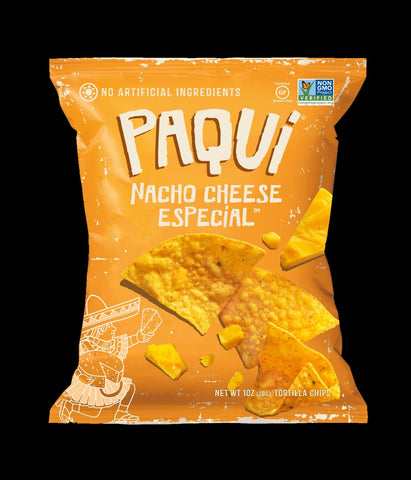 Paqui Nacho Cheese Especial Tortilla Chips, 1 Ounce -- 72 per case.