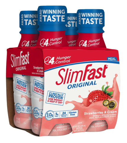 Slim Fast Strawberries and Cream Meal Replacement Shake, 11 Fluid Ounce -- 12 per case.