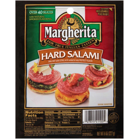 Margherita Hard Salami, 8 Ounce -- 12 per case.