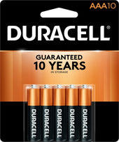 Duracell Coppertop AAA Alkaline Battery, 10 count per pack -- 40 per case.