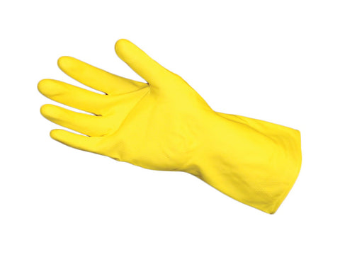 Impact Products Pro Guard Yellow Heavy Weight Flock Lined Small Latex Gloves -- 12 per case.