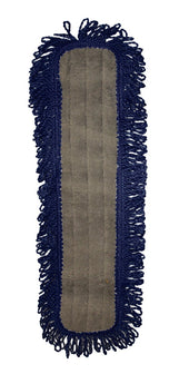 Impact Products Layflat Gray/Blue Fringe Dry/Dust Mop Microfiber Pad, 18 x 5 inch -- 96 per case.