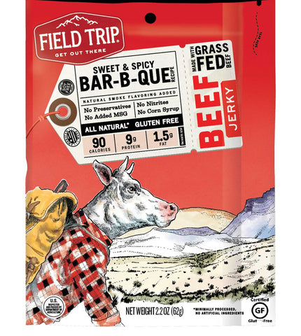 Field Trip Sweet and Spicy Barbecue Beef Jerky, 2.2 Ounce -- 9 per case.