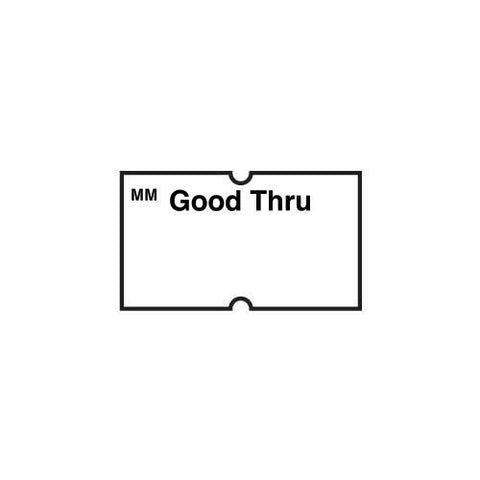 Movemark White Good Thru Label, 1000 count per roll -- 8 rolls per case.