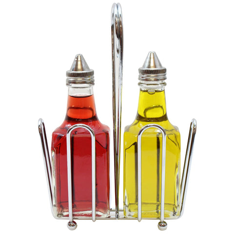 Tablecraft Glass Cruet With Rack, 6 Ounce