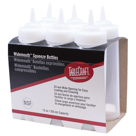 Tablecraft Cash and Carry Natural Wide Mouth Squeeze Dispenser, 12 Ounce -- 12 pack per case.