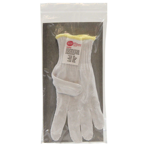 Tablecraft The Protector Small Yellow Cuff Cut-Resistant Fillet Glove.