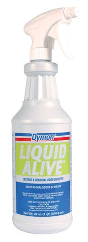 Dymon LIQUID ALIVE Odor Digester, 32oz Bottle, 12/Carton