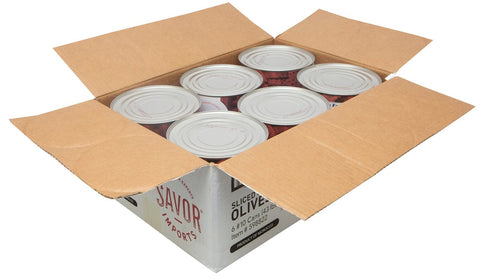 Savor Imports Sliced Ripe Olives, Number 10 Can -- 6 per case.