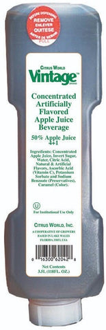 Vintage 4 Plus 1 Shelf Stable 50 Percent Apple Juice, 3.5 Liter -- 3 per case.