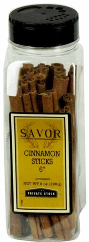 Savor Imports 6 inch Cinnamon Sticks, 8 Ounce -- 6 per case.