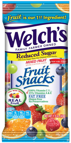 Welchs 0.9 Ounce Mixed Fruit Snacks, 4 count per pack -- 20 per case.