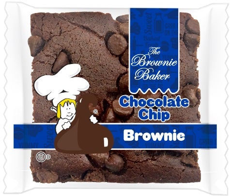 Brownie Baker Chocolate Chip Brownie, 4 Ounce -- 72 per case.