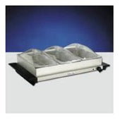Cadco Stainless Steel Triple Buffet Server, 26 x 13.25 x 15.25 inch.