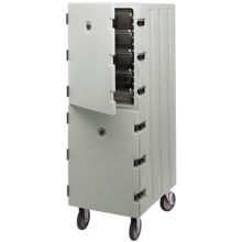 Cambro Double Compartment Cavity Camcart, Coffee Beige, 33 1/4 x 21 1/2 x 63 3/4 inch.