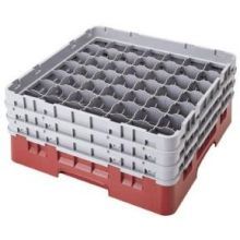 Cambro Camrack Soft Gray Full Size 49 Compartment Glass Rack, 19 3/4 x 19 3/4 x 12 1/8 inch -- 2 per case.