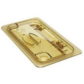 Cambro Amber H Pan High Heat FlipLid Solid Cover with Hinged Lid, 6 15/16 x 12 3/4 inch -- 6 per case.