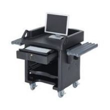 Cambro Black Versa Cart with Heavy Duty Casters and without Tray Rails, 32 1/4 x 32 x 43 inch.