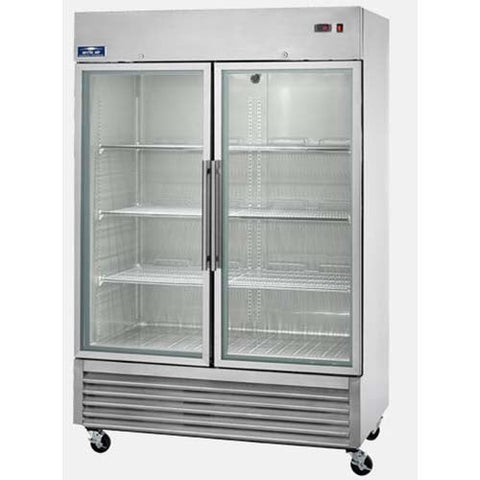 Arctic Air Two Door Glass Exterior Reach-In Refrigerator, 54.0 x 31.25 x 83.25 inch.