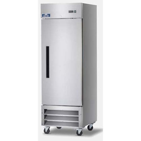 Arctic Air One Door Stainless Steel Exterior Reach-In Refrigerator, 26.75 x 32.75 x 82.75 inch.