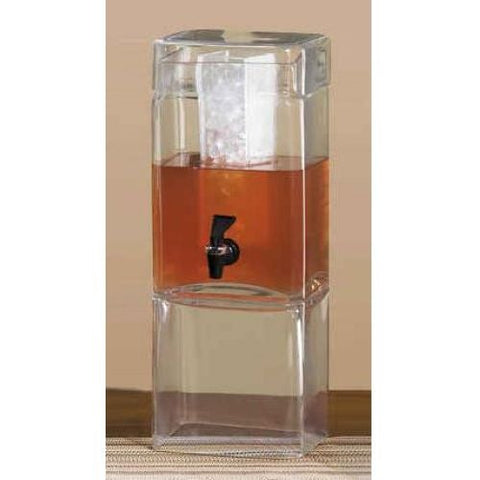Cal Mil Square Glass Beverage Dispenser - 1.5 Gallon, 9 1/4 x 7 1/4 x 18 3/4 inch.