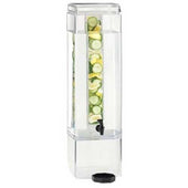 Cal Mil 5 Gallon Acrylic Square Clear Beverage Dispenser with Infusion Chamber and Handles, 8.875 x 11.375 x 29.25 inch.