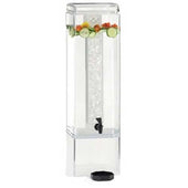 Cal Mil 5 Gallon Acrylic Square Clear Beverage Dispenser, 8.875 x 11.375 x 29.25 inch.