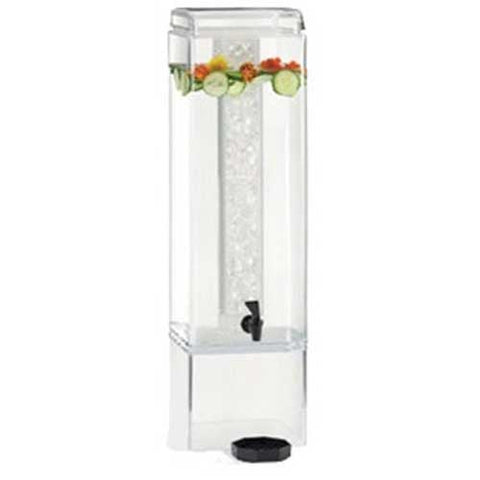 Cal Mil 5 Gallon Acrylic Square Clear Beverage Dispenser, 8.875 x 11.375 x 29.25 inch.