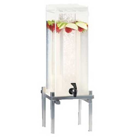 Cal Mil 1.5 Gallon Acrylic Silver One By One Beverage Dispenser with Ice Chamber, 10.25 x 10.5 x 17.625 inch.