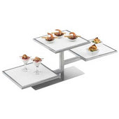 Cal Mil Silver One by One Three Tiered Riser, 32.25 x 13 x 10.5 inch.