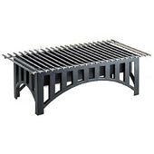 Cal Mil Mission Black Bridge Style Rectangle Chafer Alternative with Grill, 22 x 12 x 7.5 inch.