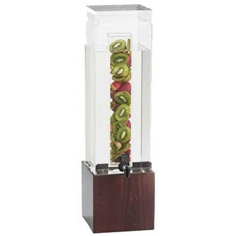 Cal Mil 3 Gallon Square Westport Acrylic Beverage Dispenser with Infusion Chamber, 8.125 x 9.75 x 25.75 inch.