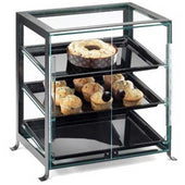 Cal Mil Soho Black Green Glass Acrylic Attendant Serve Display Case, 21.25 x 15.625 x 20.75 inch.