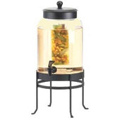 Cal Mil Silver Base Soho Round Glass Beverage Dispenser with Infusion Chamber, 10 x 12 x 20.5 inch.