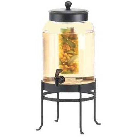 Cal Mil Silver Base Soho Round Glass Beverage Dispenser with Infusion Chamber, 10 x 12 x 20.5 inch.