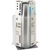 Cal Mil Stainless Steel Squared Revolving Cup/Lid Dispenser, 8.125 x 8.125 x 18.125 inch.