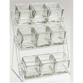 Cal Mil Silver Iron 9 Glass Jar Display, 13 x 9.5 x 17.5 inch.