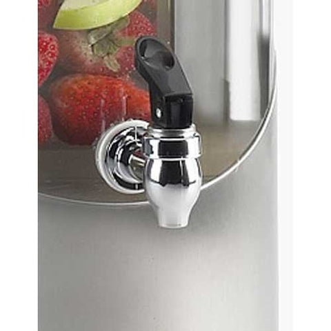Cal Mil Round Stainless Steel Beverage Dispenser with Infusion Chamber, 8.125 x 10.5 x 23.5 inch.
