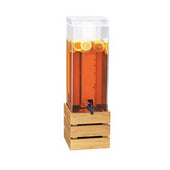 Cal Mil Bamboo Ice Chamber Crate Beverage Dispenser, 8 x 8 x 25.5 inch.
