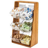 Cal Mil Bamboo Removable 6 Compartment Condiment Holder, 13.25 x 7 x 23.25 inch.