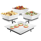 Cal Mil Melamine Platter and Square Bowl Display, 19.5 x 19.5 x 11 inch.