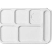 Cambro Black Camwear 6 Compartment School Tray, 14 1/2 x 10 x 3/4 inch -- 24 per case.