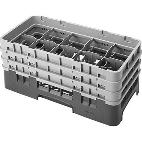 Cambro Camrack Polypropylene Navy Blue Half Size 10 Compartment Glass Rack, 6 7/8 inch -- 3 per case.