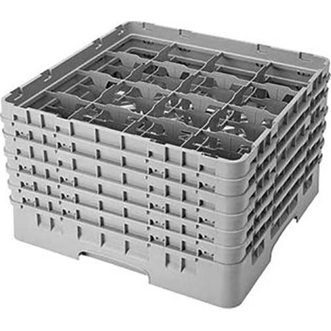 Cambro Camrack Polypropylene Brown Full Size 16 Compartment Glass Rack, 12 5/8 inch -- 2 per case.